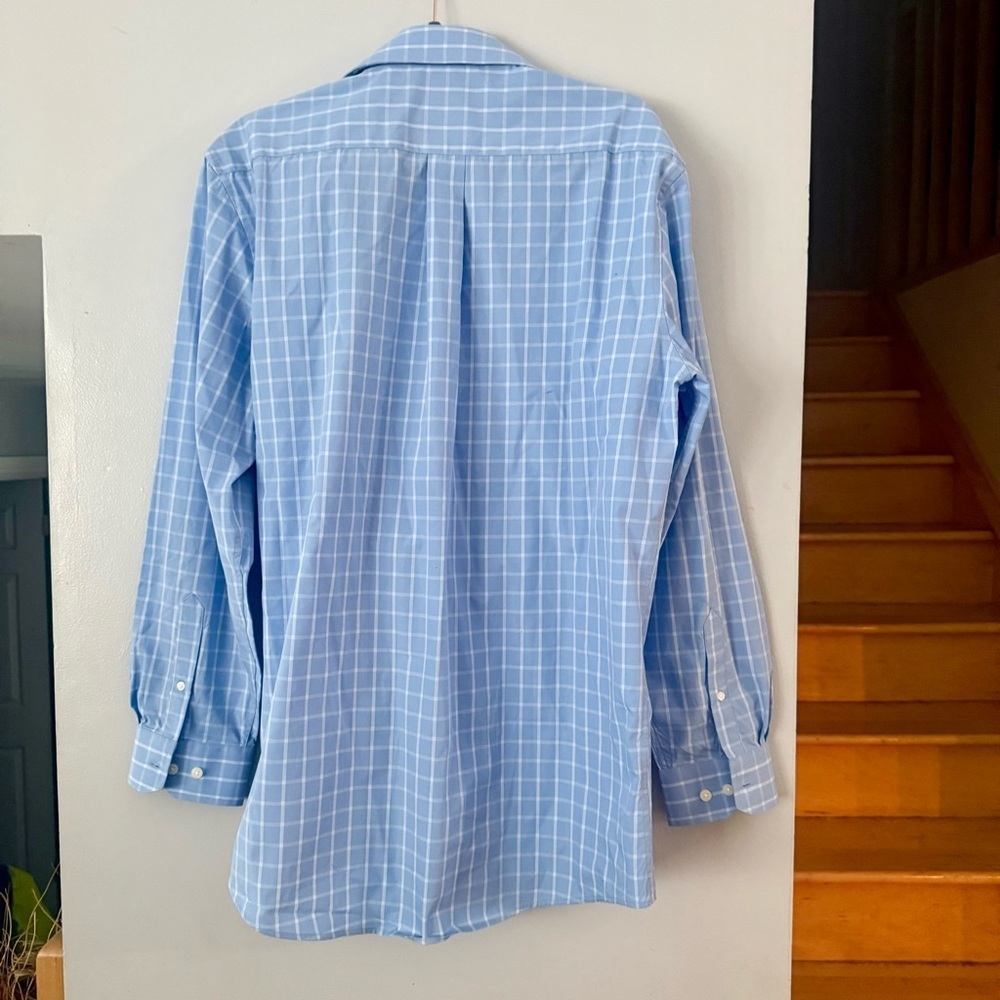 U.S. Polo Assn. Sky Blue Window Checkered Non-Iron Men's Shirt - Picture 5 of 5